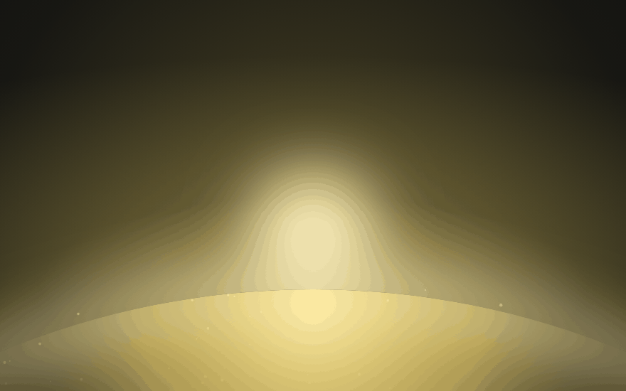 Solstice Frontier: a sun coming up over a gold horizon.